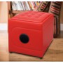 Dynabass - SOFA SOUND RED - Pouf musical Bluetooth sans fil - 10W - Batterie rechargeable intégrée