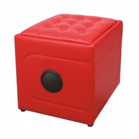 Dynabass - SOFA SOUND RED - Pouf musical Bluetooth sans fil - 10W - Batterie rechargeable intégrée