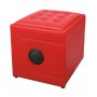 Dynabass - SOFA SOUND RED - Pouf musical Bluetooth sans fil - 10W - Batterie rechargeable intégrée